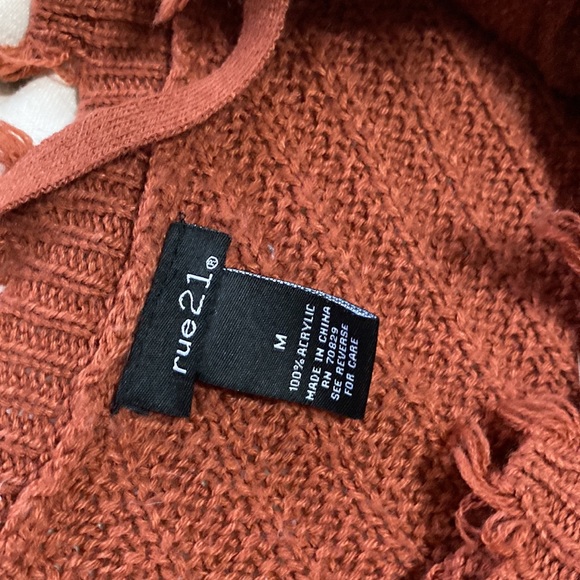 Rust Colored Bubble Sleeve Sweater Size M - Picture 5 of 9